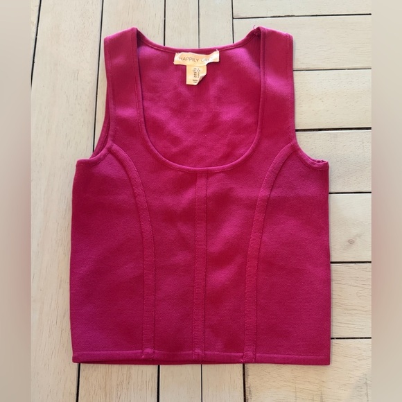 Happily Grey Tops - HAPPILY GREY | cropped tank top purple fuscia ribbed | Sz Small